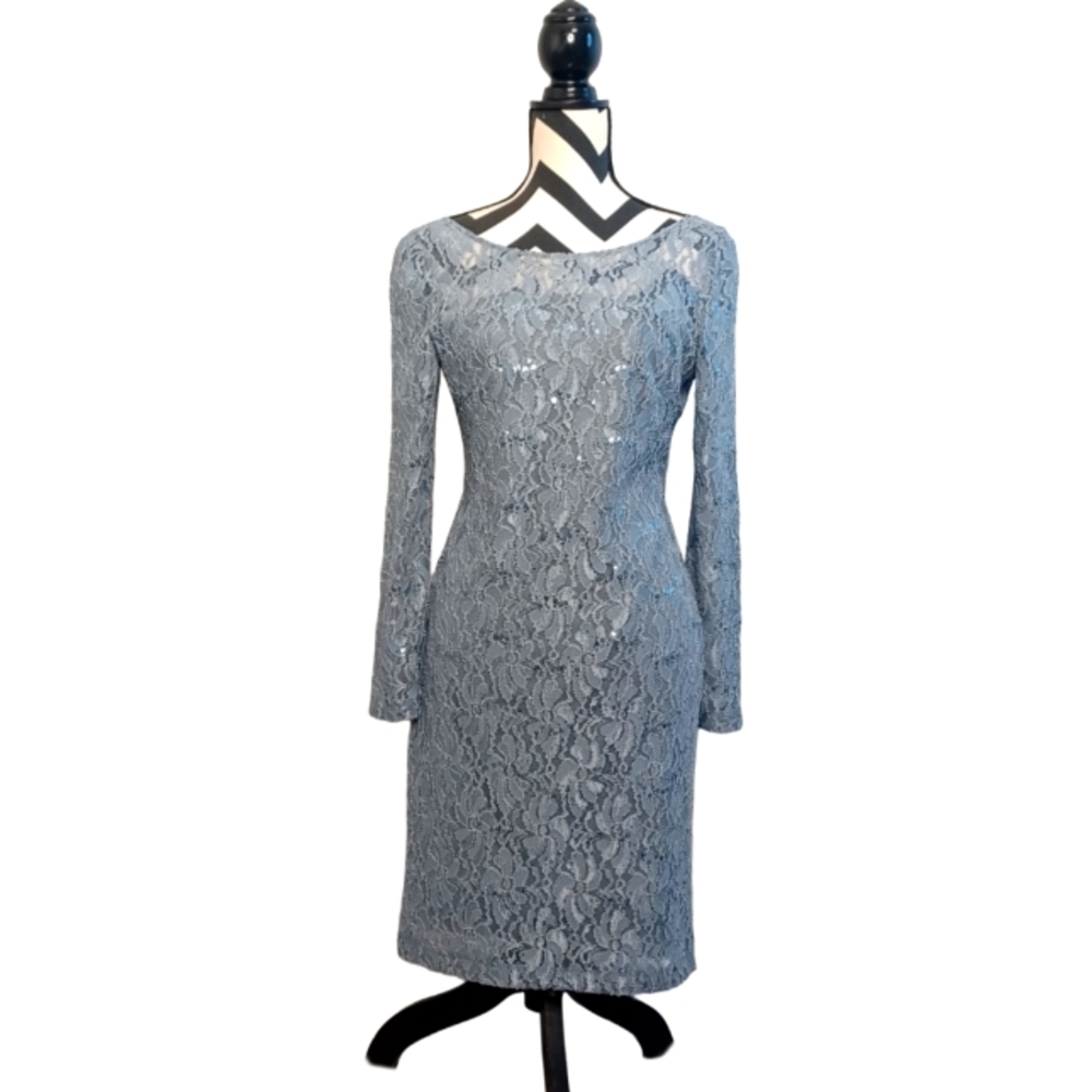 Js Collections Sheer Lace Sparkly Sequin Evening … - image 3